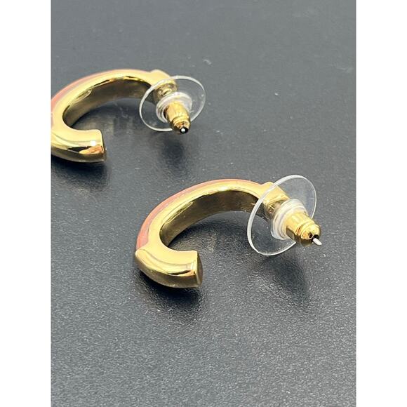 Demarson Designer Cherry Quartz Gold Luna Half Hoops Earrings * Read - Picture 7 of 9